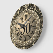 Grande Horloge Ronde 50e Gold Wedding Anniversary Large Clock (Angle)