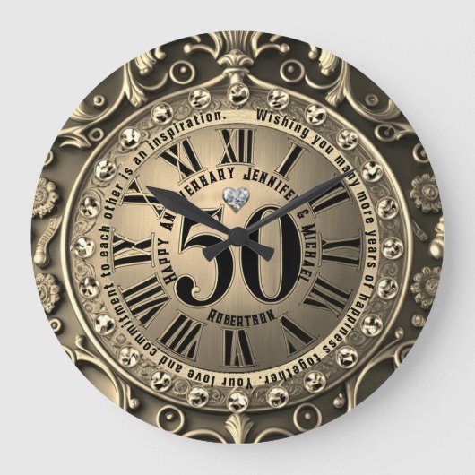 Grande Horloge Ronde 50e Gold Wedding Anniversary Large Clock (Recto)