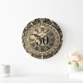 Grande Horloge Ronde 50e Gold Wedding Anniversary Large Clock (Maison)