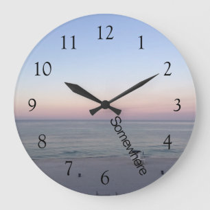 Grande Horloge Ronde 5 Heure Quelque Part Pink Beach