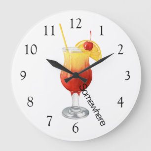 Grande Horloge Ronde 5 heures quelque part Daiquiri