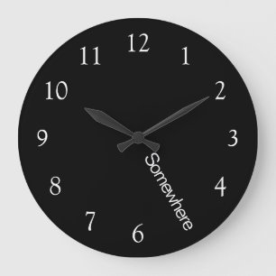 Grande Horloge Ronde 5 heures quelque part Noir
