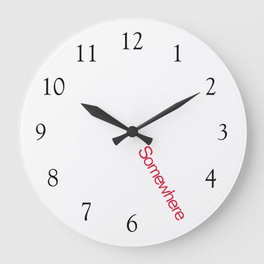 Grande Horloge Ronde 5 O'Horloge quelque part avec Rouge (Recto)