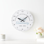 Grande Horloge Ronde 60e Anniversaire Amour Coeurs Confetti (Maison)