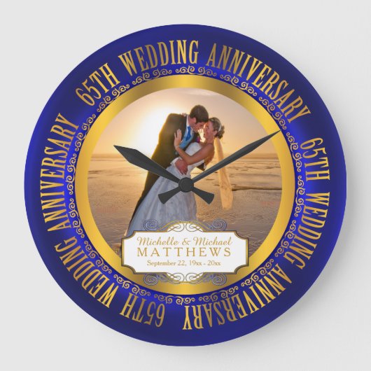 Grande Horloge Ronde 65e Wedding Anniversary Photo Keepsake (Recto)