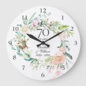 Grande Horloge Ronde 70e anniversaire de Mariage Floral Rose (Recto)