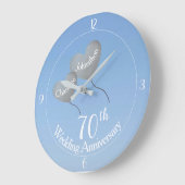 Grande Horloge Ronde 70e anniversaire mariage de platine ballons cardia (Angle)