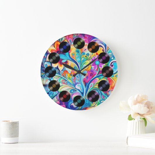 Grande Horloge Ronde 70s 60s Psychedelic Hippy Retro Hip (Maison)