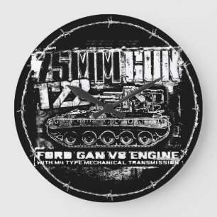 Grande Horloge Ronde 75 mm gun T22 Large Clock Acrylic Wall Clock
