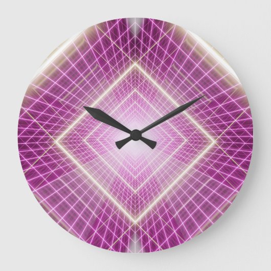 Grande Horloge Ronde 80s Rétro : Arrière - plan 3D Sci-Fi. (Recto)