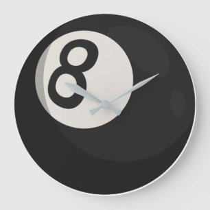 Grande Horloge Ronde 8 Ball Wall Clock