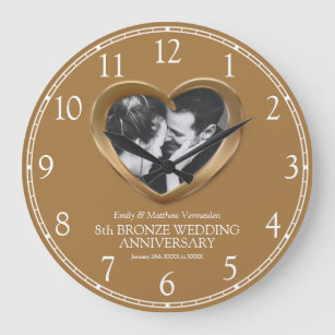 Grande Horloge Ronde 8e anniversaire du mariage de bronze numéros de co