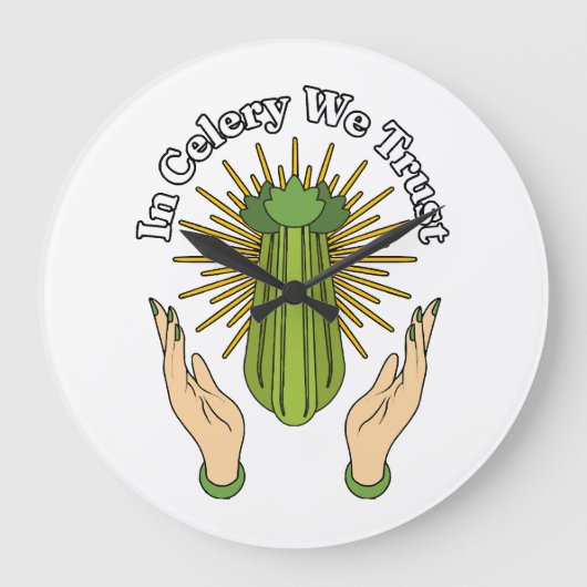 Grande Horloge Ronde À Celery We Trust - Celery Juice Lover Funny Cele (Recto)