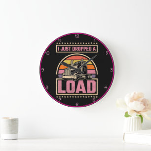 Grande Horloge Ronde Abandon D'Une Charge" Trucker Pink