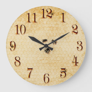 Grande Horloge Ronde Abeilles et nid d'abeilles