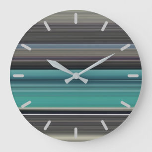 Grande Horloge Ronde Abstract #1: Teal and grey