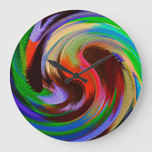 Grande Horloge Ronde Abstract Art #25