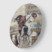 Grande Horloge Ronde Abstract Art Pitbull Version 1 (Angle)
