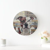Grande Horloge Ronde Abstract Art Pitbull Version 1 (Maison)