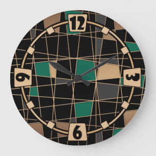 Grande Horloge Ronde Abstract geometric pattern large clock