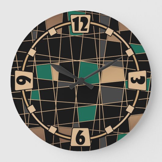 Grande Horloge Ronde Abstract geometric pattern large clock (Recto)