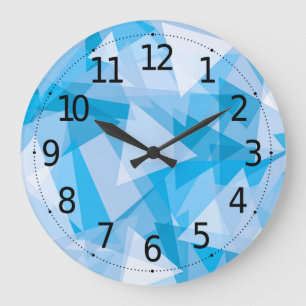 Grande Horloge Ronde Abstract Geometric Triangle Pattern Wall Clock