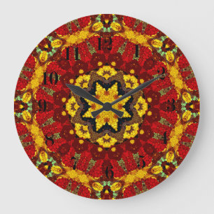 Grande Horloge Ronde Abstract modern mosaic kaleidoscopic