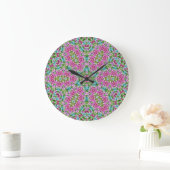 Grande Horloge Ronde Abstract modern mosaic kaleidoscopic (Maison)