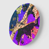 Grande Horloge Ronde Abstract polka dot large clock (Angle)