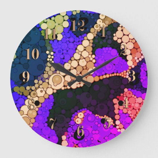 Grande Horloge Ronde Abstract polka dot large clock (Recto)