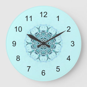 Grande Horloge Ronde Abstract seafoam