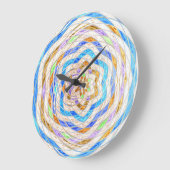 Grande Horloge Ronde Abstract Stained Glass Mosaic Pattern #3 (Angle)