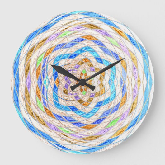 Grande Horloge Ronde Abstract Stained Glass Mosaic Pattern #3 (Recto)