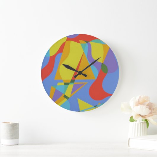 Grande Horloge Ronde Abstract Triangular Celebration Large Clock (Maison)