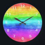Grande Horloge Ronde Abstract Watercolor<br><div class="desc">Abstract Watercolor Painted                                     




renfloubow
typographiy girly trendy chic, 
 purple rose glitter
 monogram,  stylish
 bold happy artistic
expression summer peace green
 bleu drawn abstract, 
 freedom color spectrum paint
gay flag bruskreh
watercolor</div>