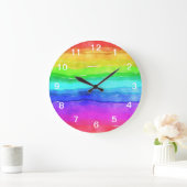 Grande Horloge Ronde Abstract Watercolor (Maison)