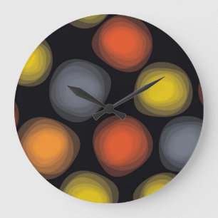 Grande Horloge Ronde Abstraction de fleurs colorée, cool, moderne et te