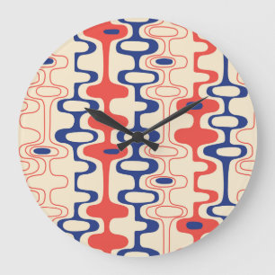 Grande Horloge Ronde Abstrait du milieu du siècle : design moderne et t