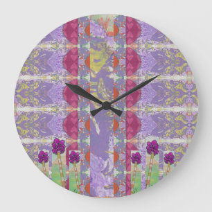 Grande Horloge Ronde Abstrait floral