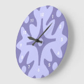Grande Horloge Ronde Abstrait floral Lilac (Angle)