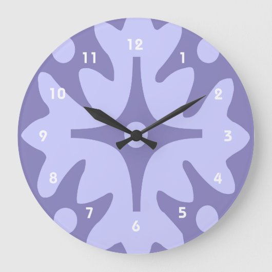 Grande Horloge Ronde Abstrait floral Lilac (Recto)