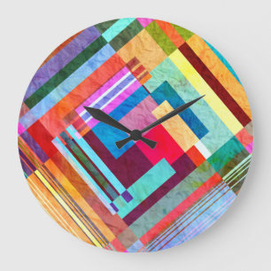 Grande Horloge Ronde Abstrait géométrique, arrière - plan de couleur gr