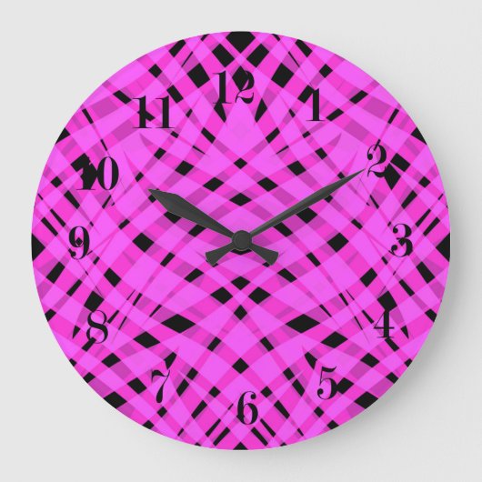 Grande Horloge Ronde Abstrait géométrique moderne rayé rayé clair (Recto)