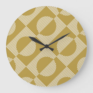 Grande Horloge Ronde Abstrait géométrique Vintage sans couture