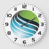Grande Horloge Ronde Abstrait Green and Blue Globe Modern Earth (Recto)