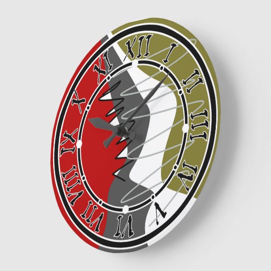 Grande Horloge Ronde Abstrait, Moderne, Créatif, Oreillère à lancer app (Angle)