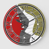 Grande Horloge Ronde Abstrait, Moderne, Créatif, Oreillère à lancer app (Recto)