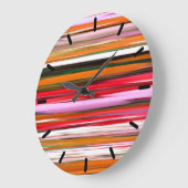 Grande Horloge Ronde Abstrait n° 2 : Flou orange (Angle)