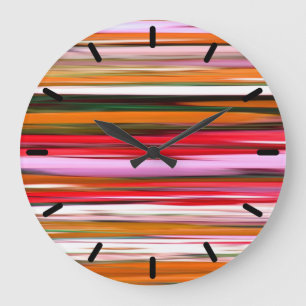 Grande Horloge Ronde Abstrait n° 2 : Flou orange