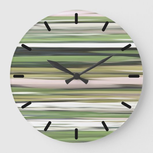 Grande Horloge Ronde Abstrait n° 2 : Flou vert olive (Recto)